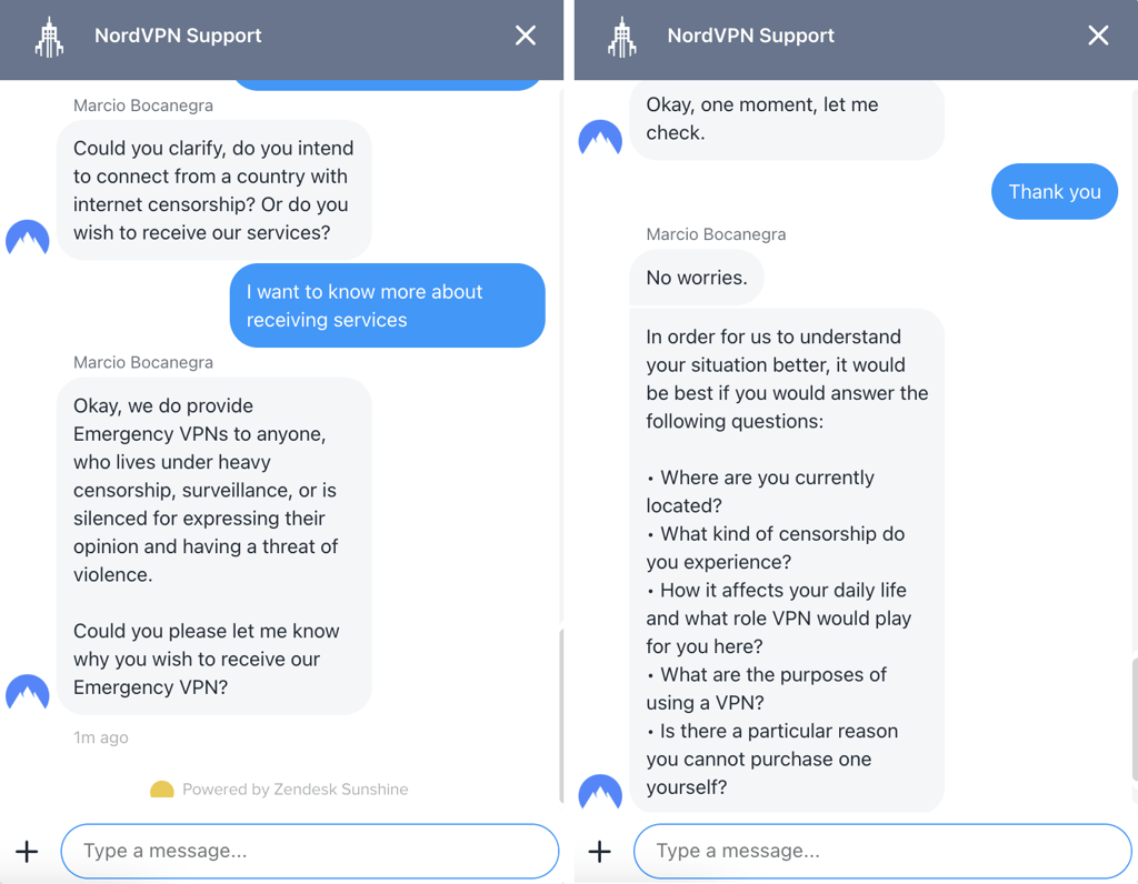 NordVPN emergency VPN customer support
