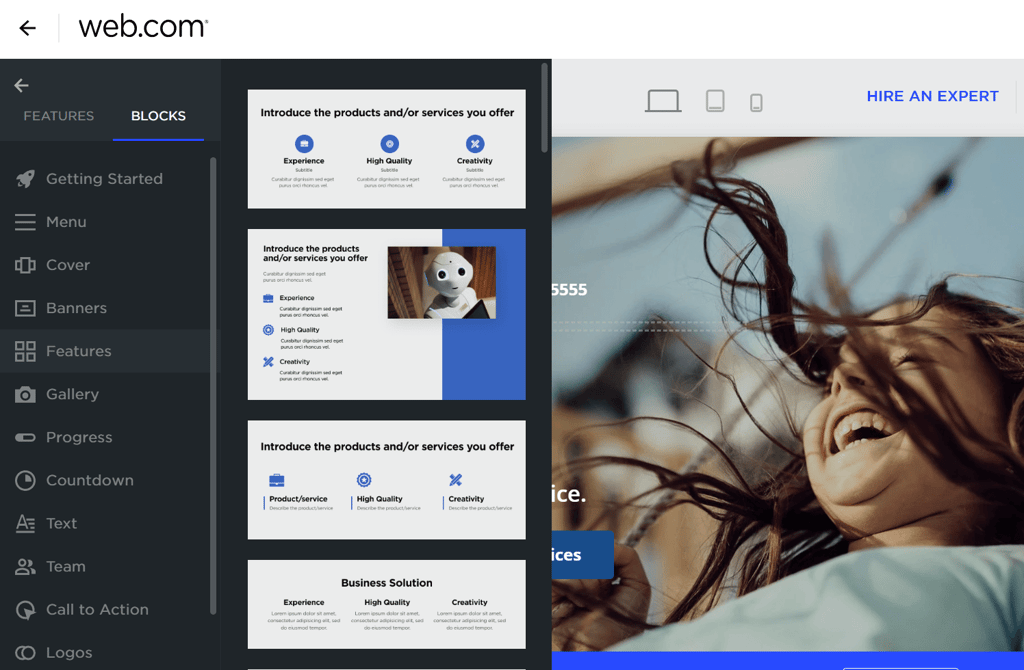 Web.com features