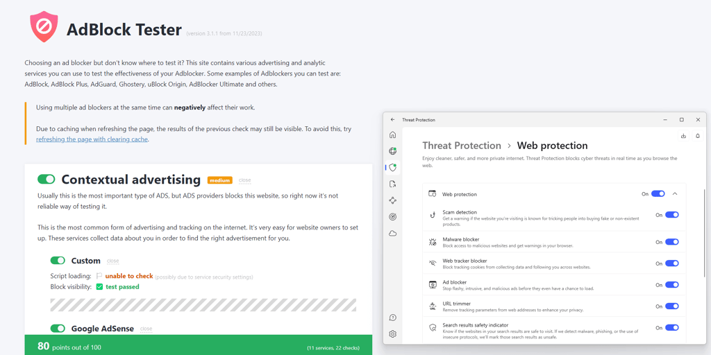 NordVPN Threat Protection AdBlock Tester