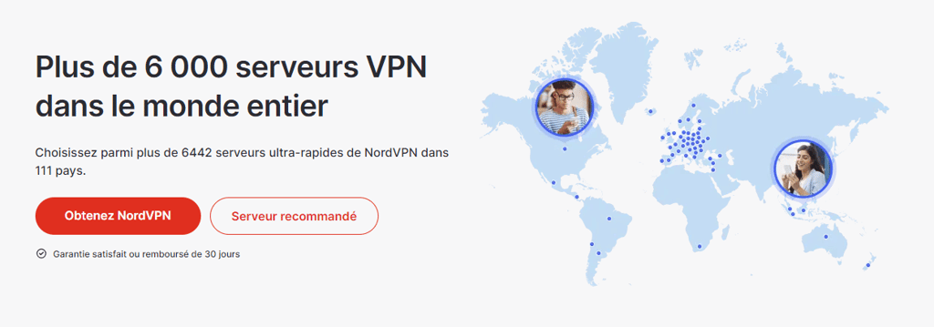 Page des serveurs NordVPN