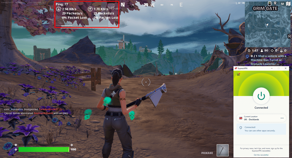 ExpressVPN Fortnite ping