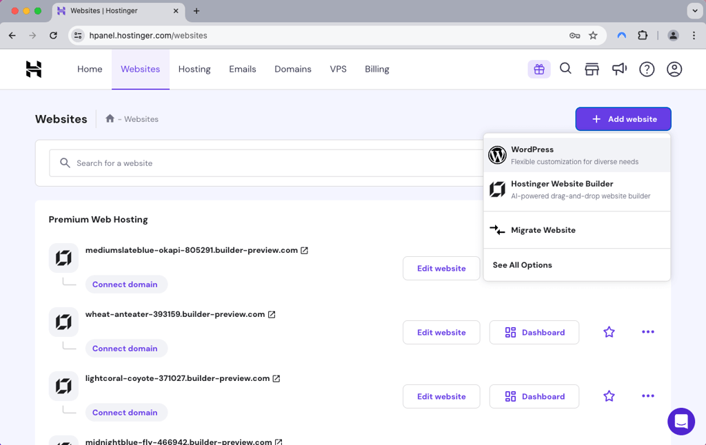 Création d'un site Wordpress sur Hostinger
