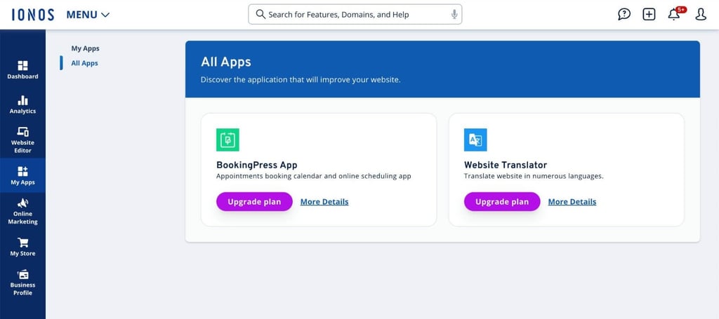 IONOS builder apps