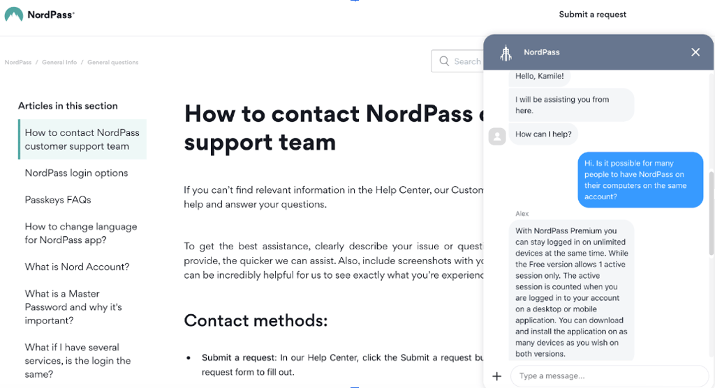 nordpass support