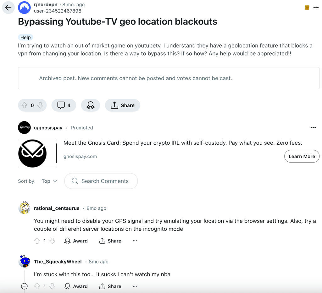 YouTube VPN Reddit new