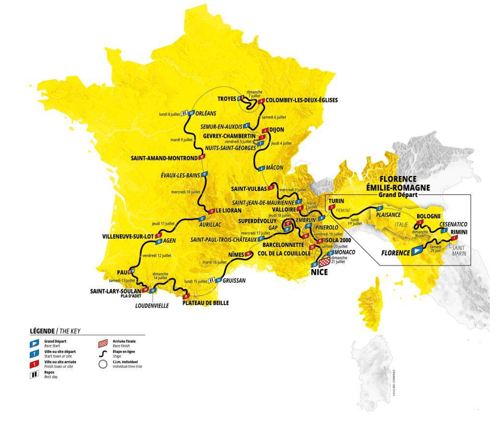 Tour de France 2024 route