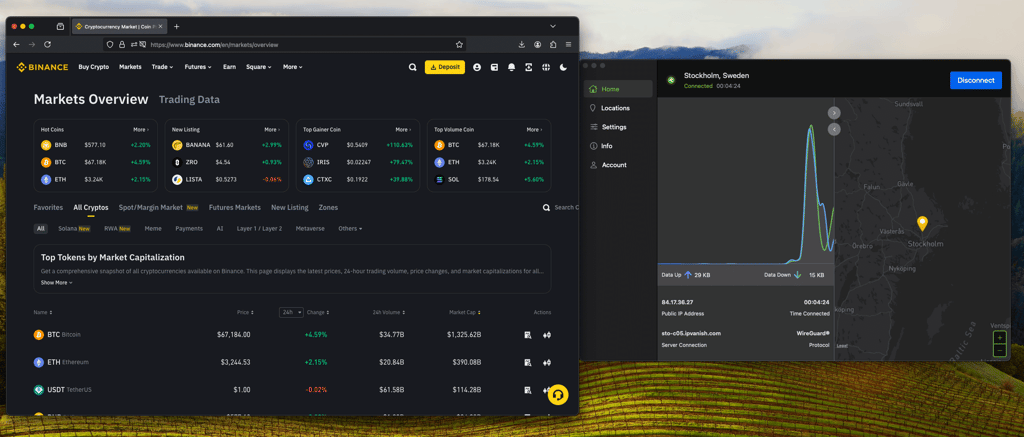 Binance-IPVanish