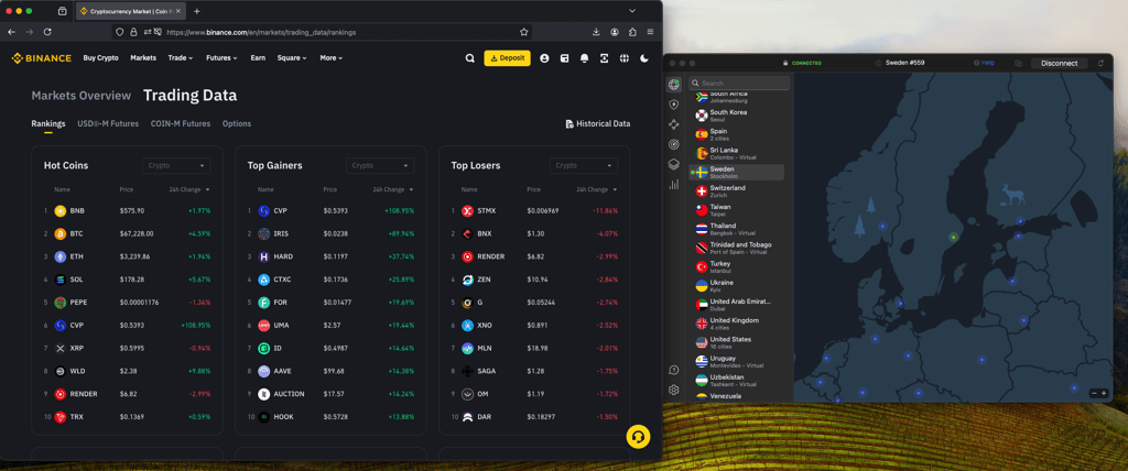 Binance-NordVPN
