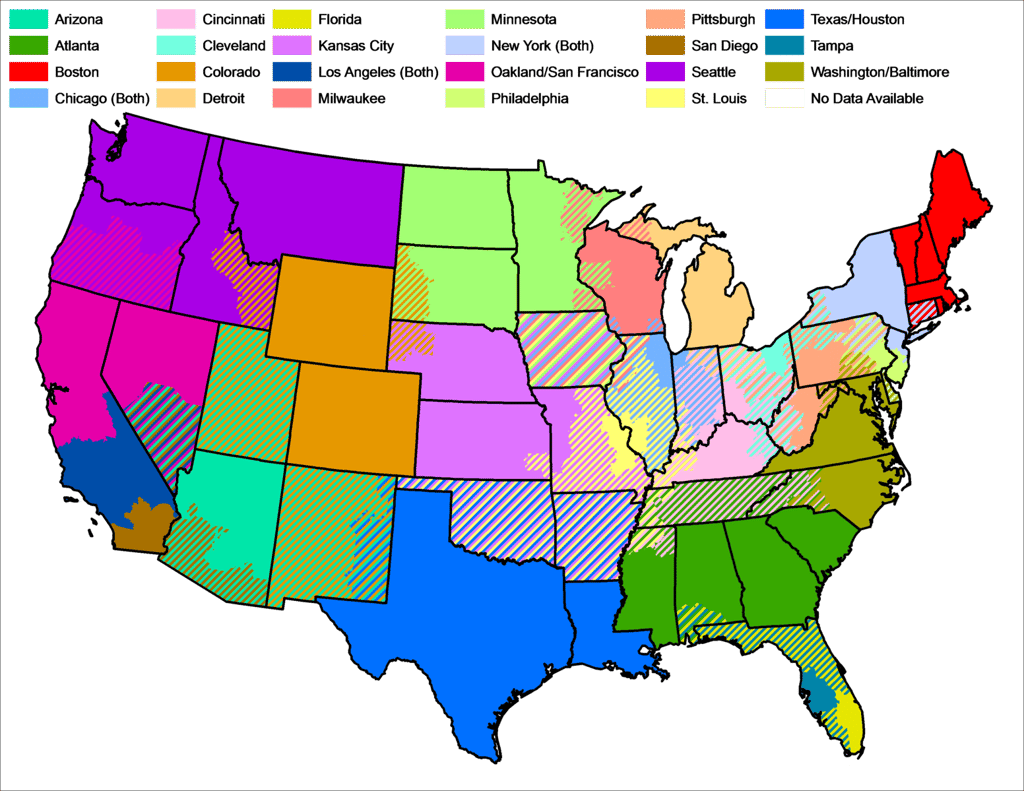 MLB blackout map