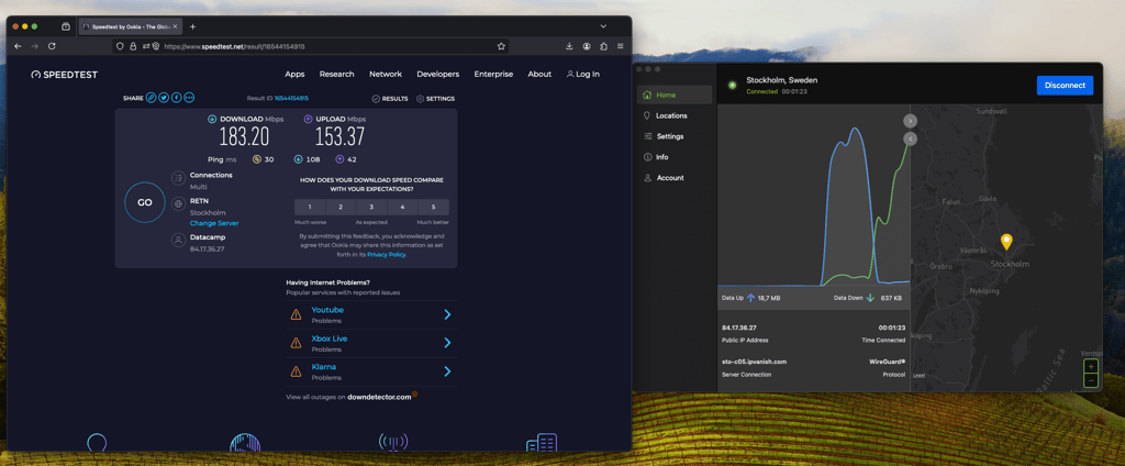 Speedtest-IPVanish