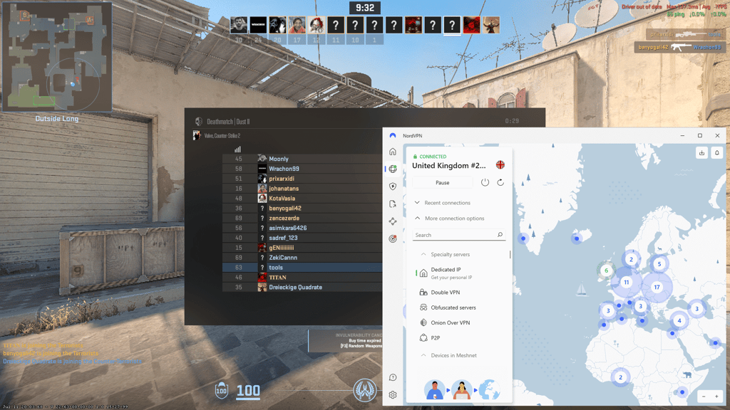 NordVPN review gaming with VPN screenshot 2