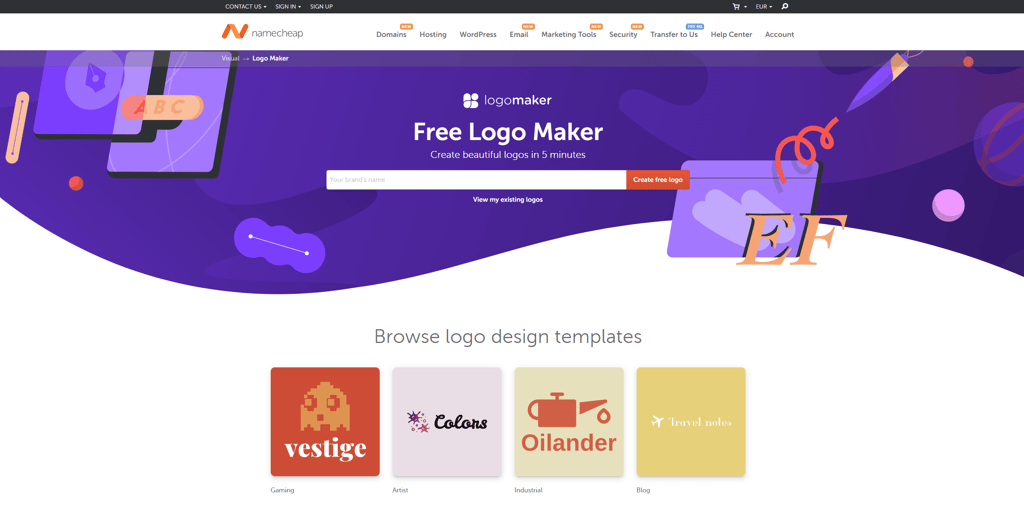 Namecheap free logo maker