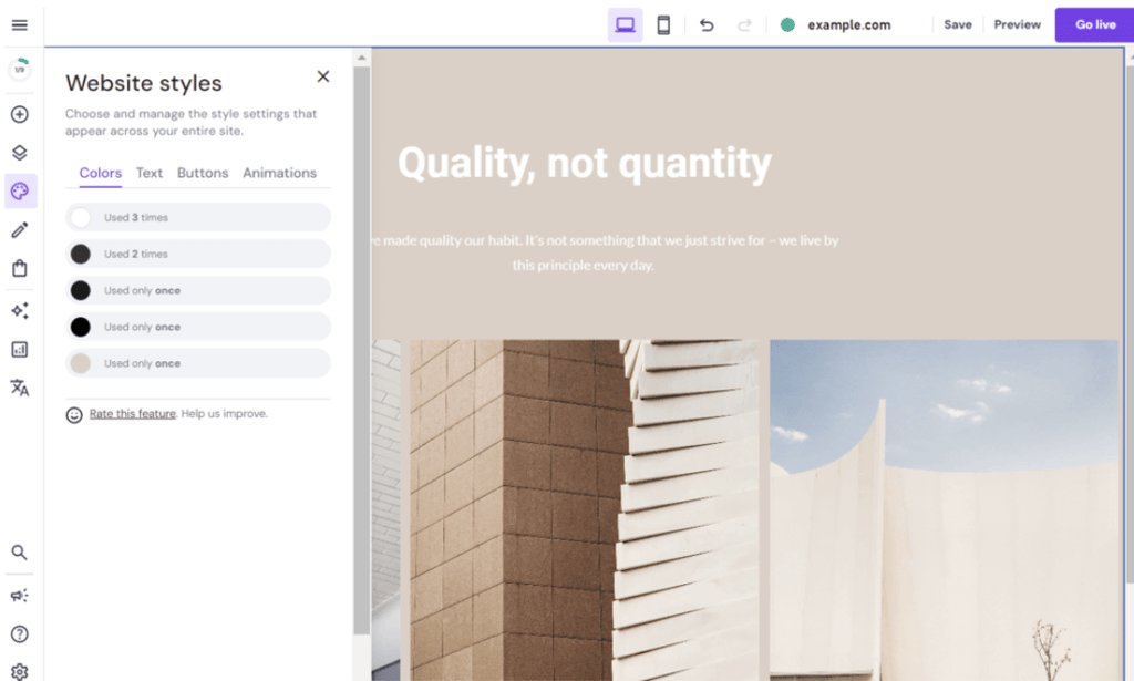Hostinger web builder