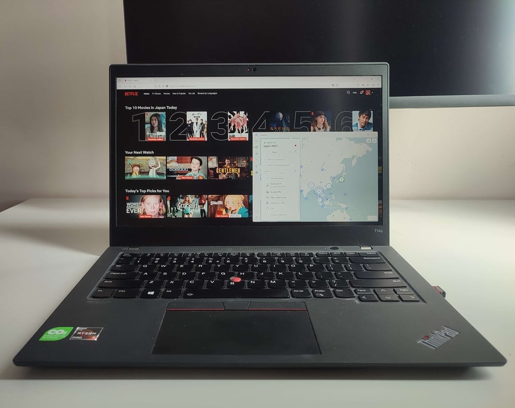Streaming Netflix while connected to NordVPN's Japan server
