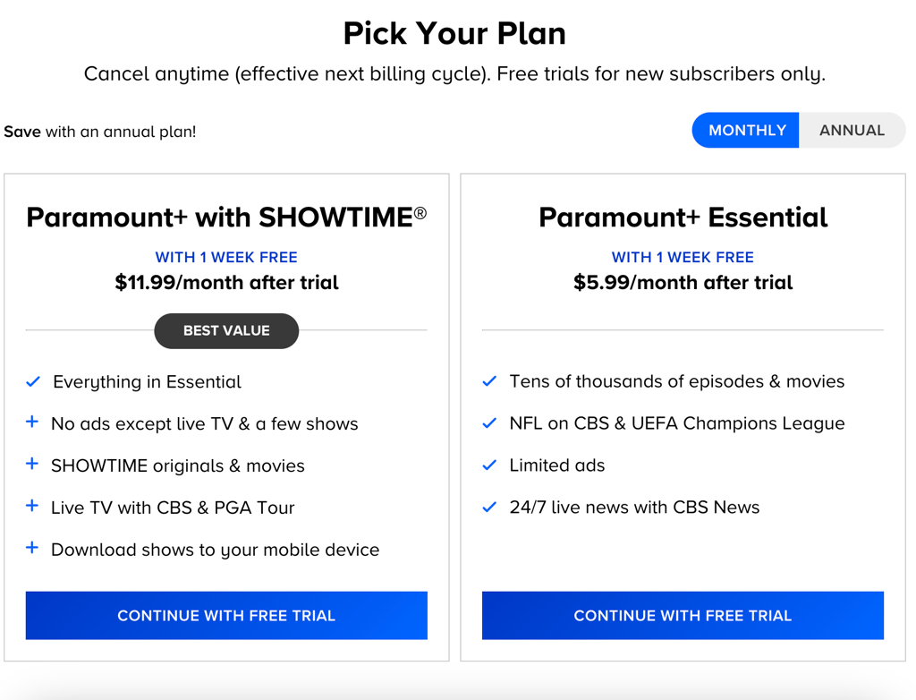 series a paramount plus