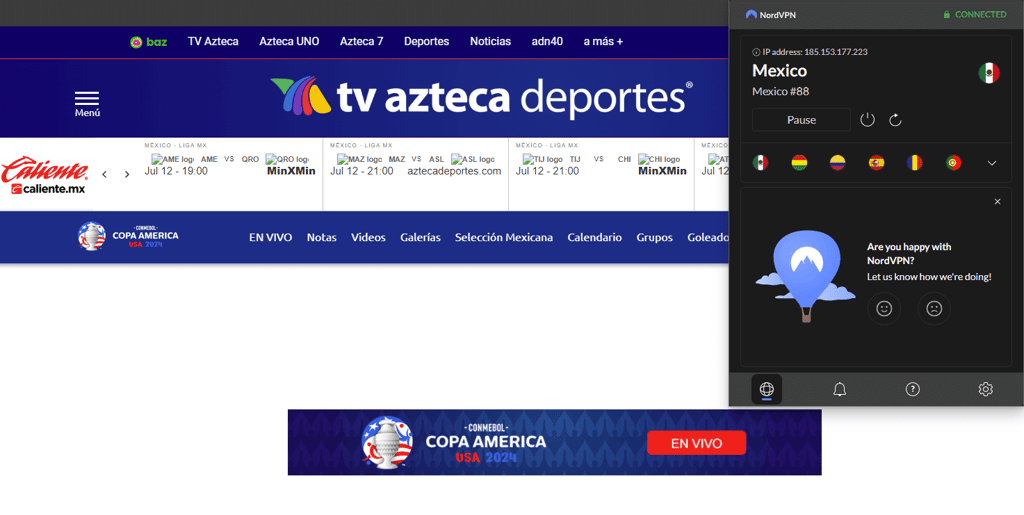 tv azteca nordvpn