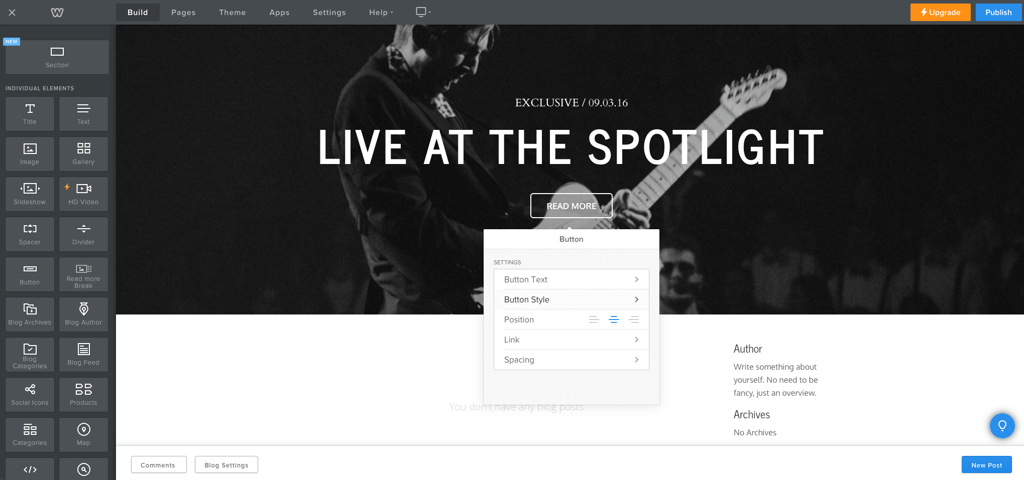 Weebly web builder editor