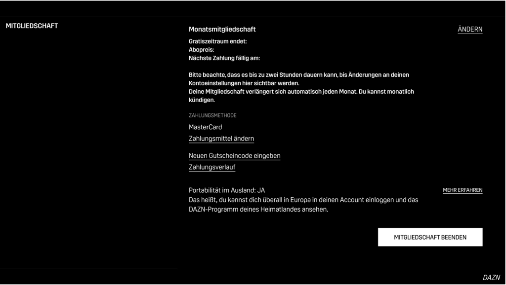 dazn account