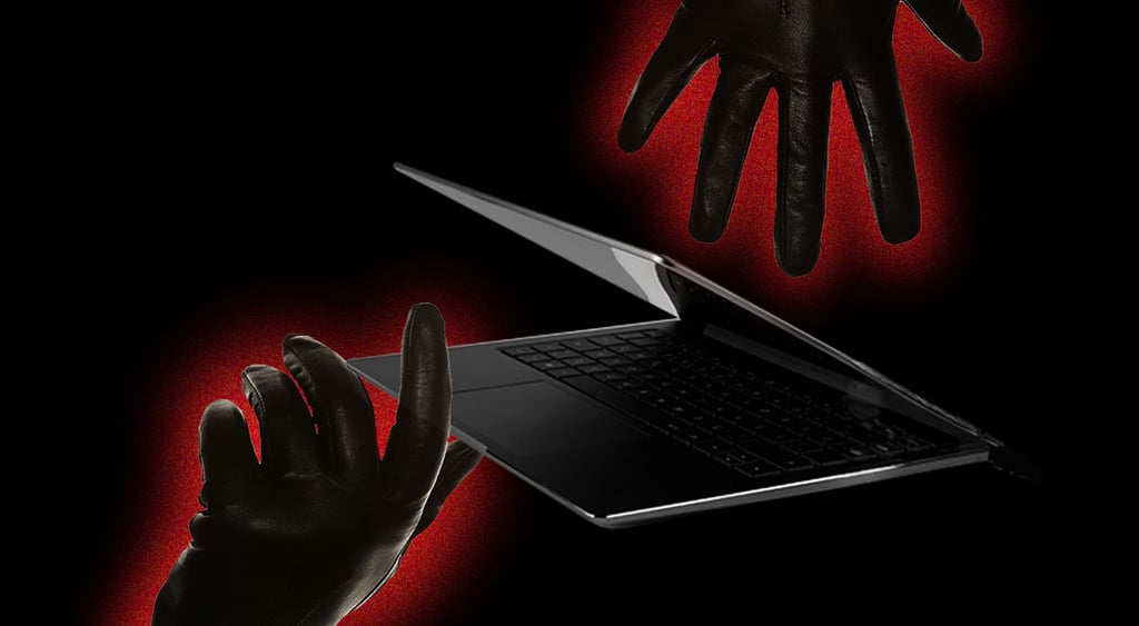Hacker targeting laptop