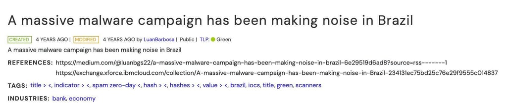 Malware campaign