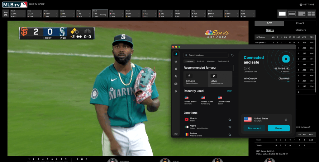 MLB.TV Surfshark