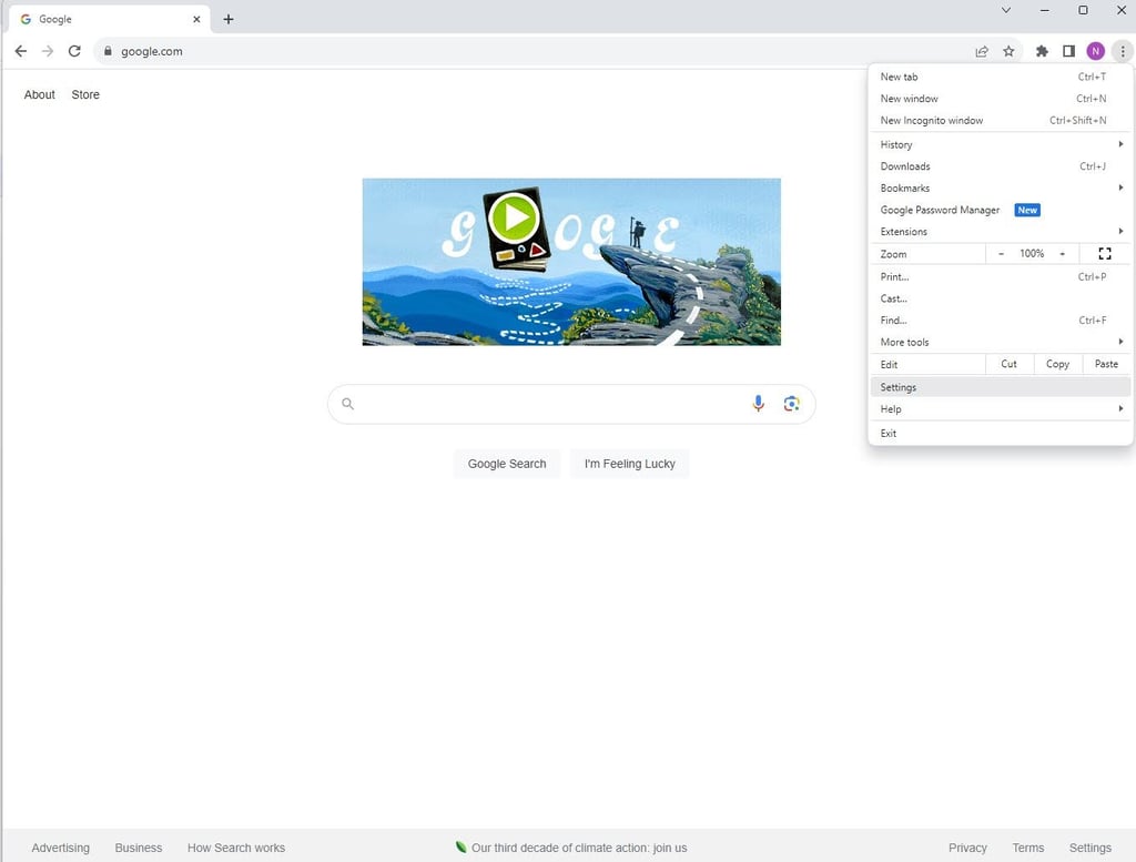 Go to Settings on Google Chrome