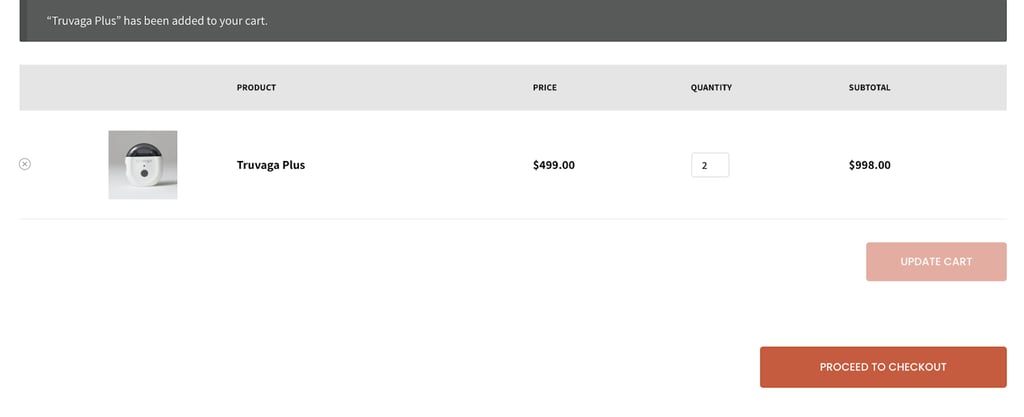 truvaga shopping cart