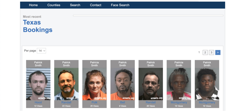 Arrests search results