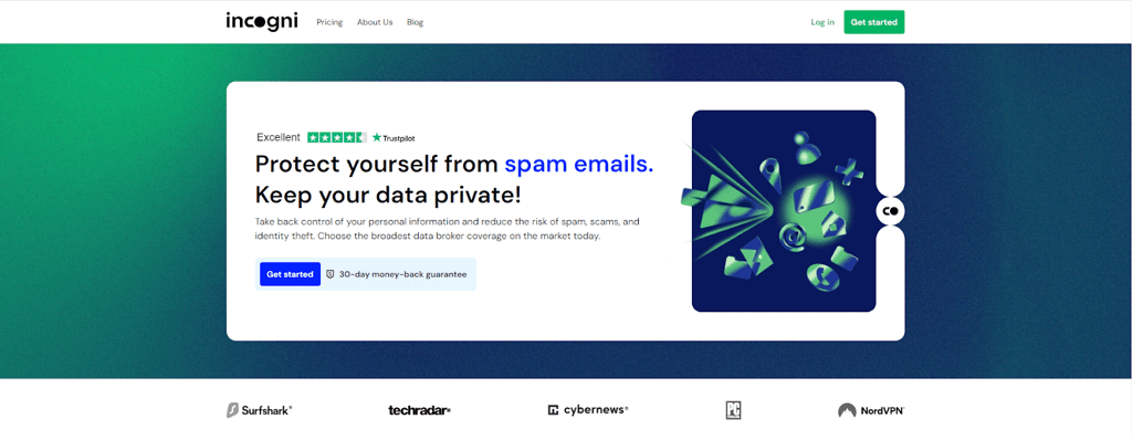 incogni homepage