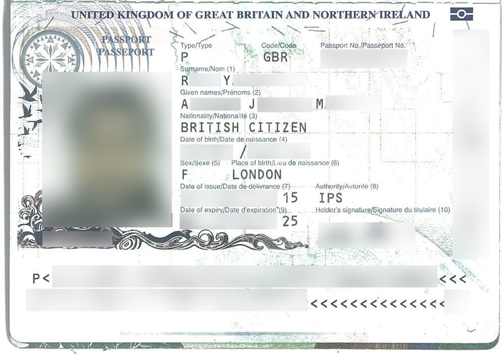 Leaked passport example