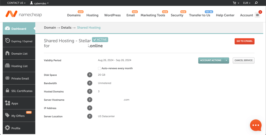 namecheap-account-dash-hosting