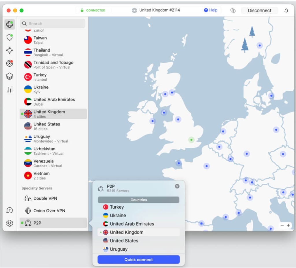 nordvpn p2p servers de