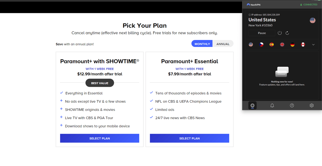 Paramount+ subscription