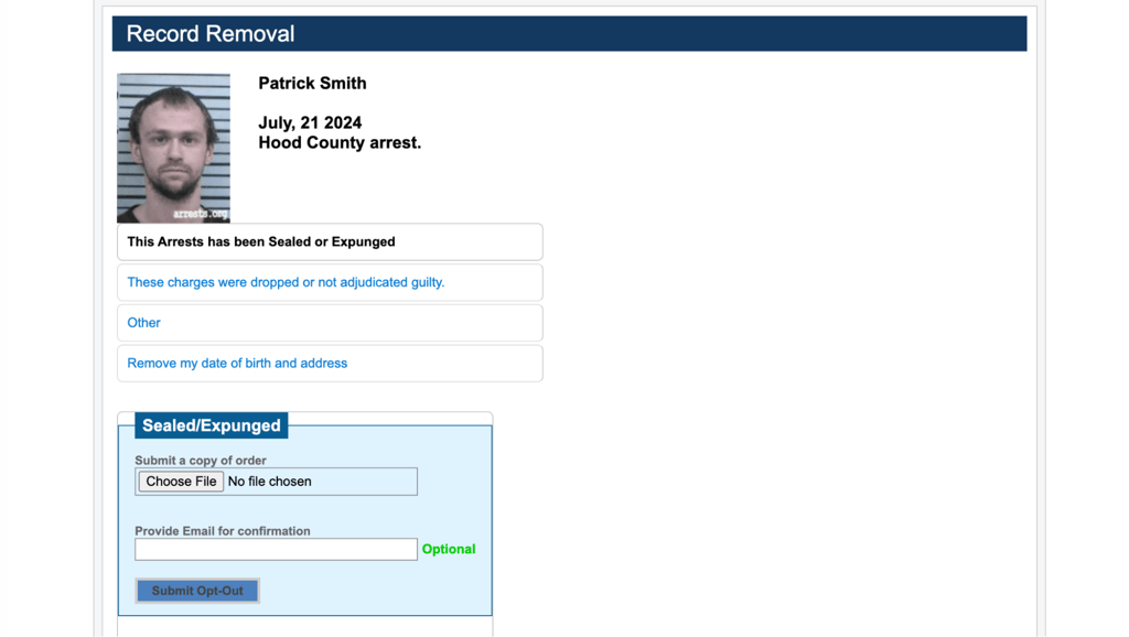 Mugshot's removal reasons