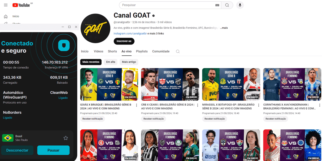 Streaming with VPN Brazilian Championship