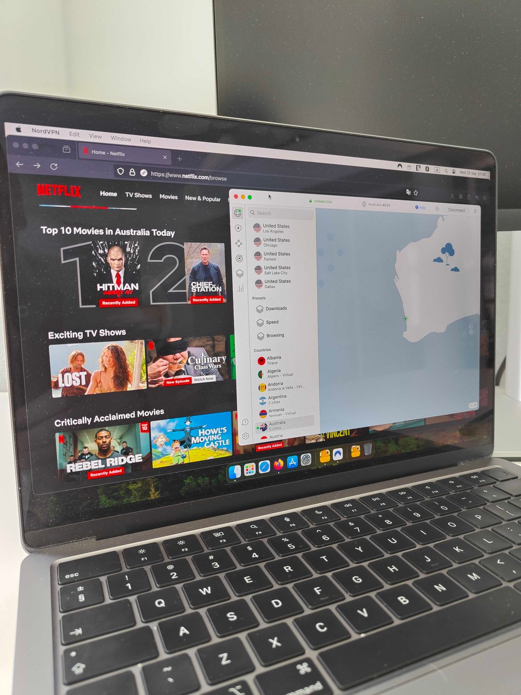 Netflix accessed with NordVPN