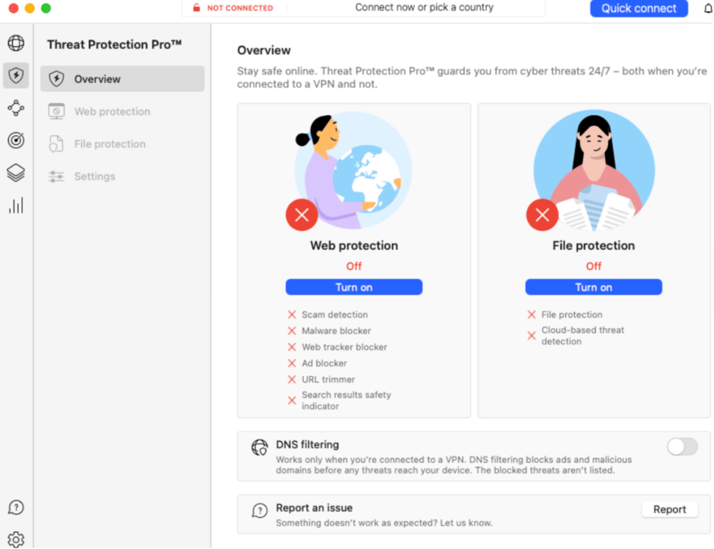 Threat Protection Pro Windows user interface