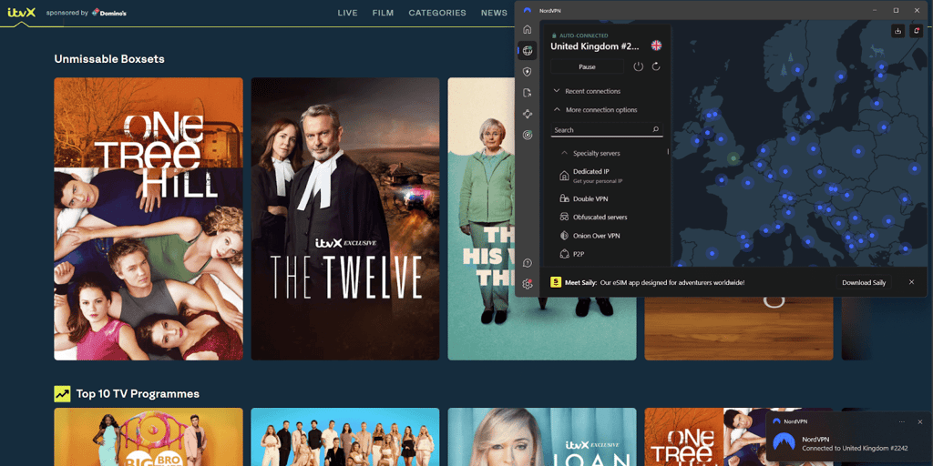 access itv with nordvpn