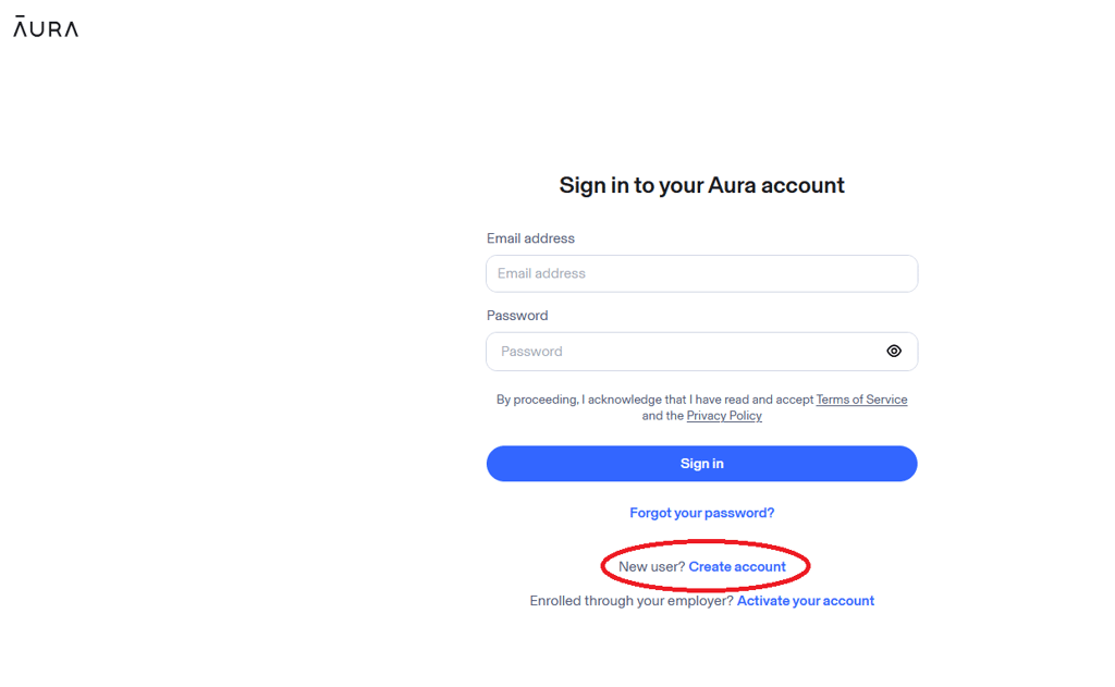 aura create account