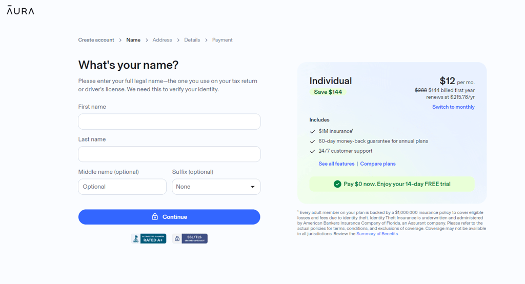 aura enter name