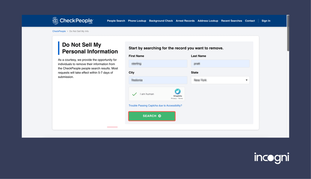 CheckPeople website
