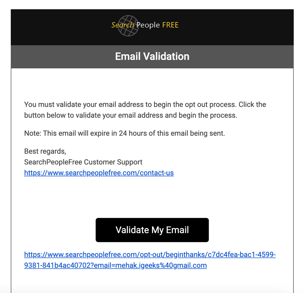 Email validation