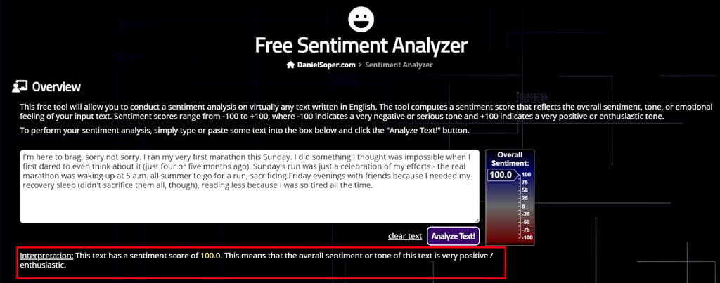 Free sentiment analyzer
