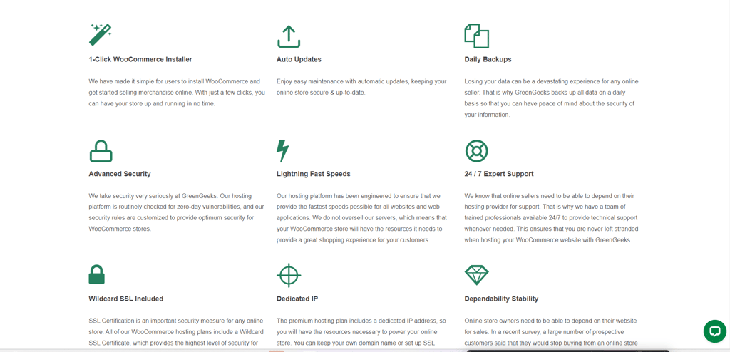 GreenGeeks features
