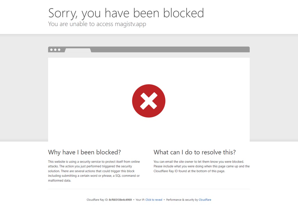 magis tv error message