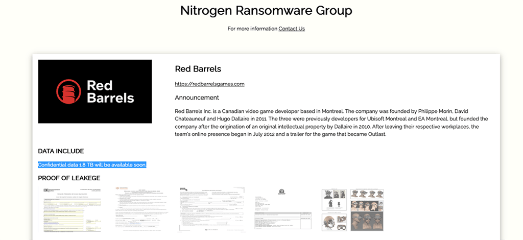 Nitrogen data leak site