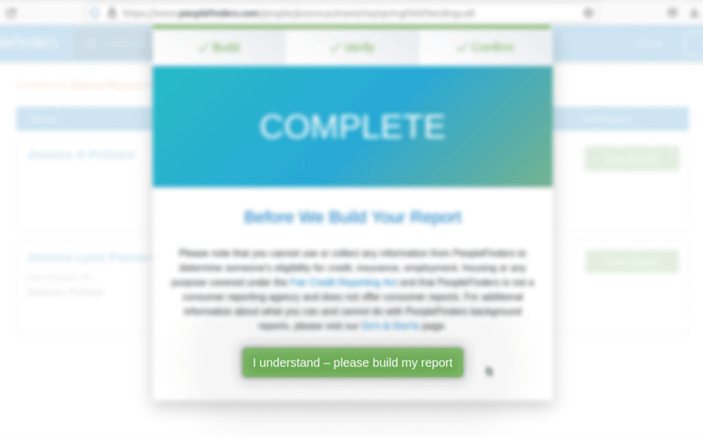 PeopleFinder report