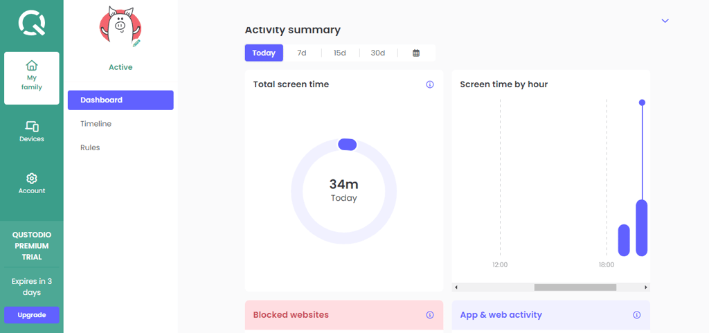 qustodio activity reports