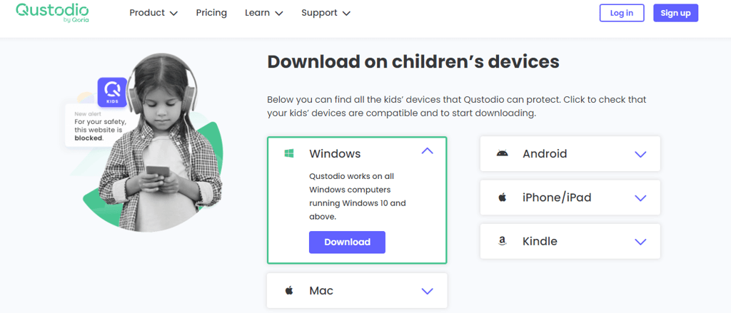 qustodio install into child's device