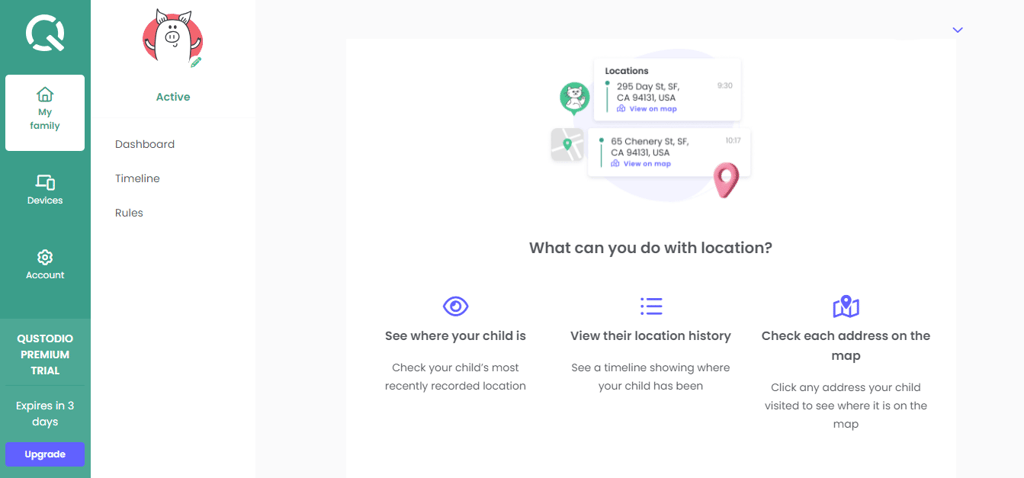 qustodio location tracking